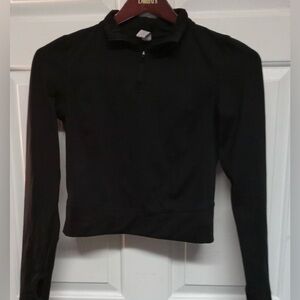 Lux Black Quarter-Zip Women's Sweatshirt Hoodie